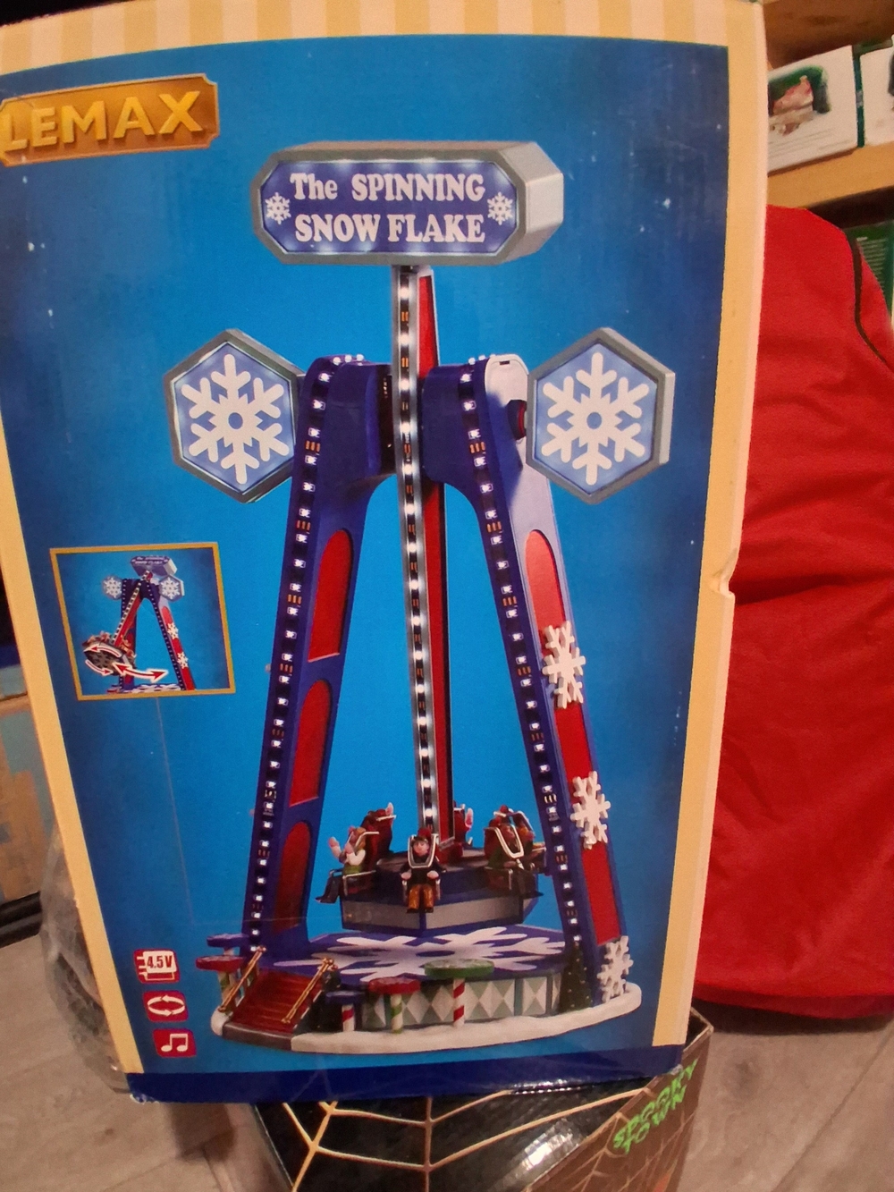 Lemax Blue & Red Spinning Snowflake Holiday Ride